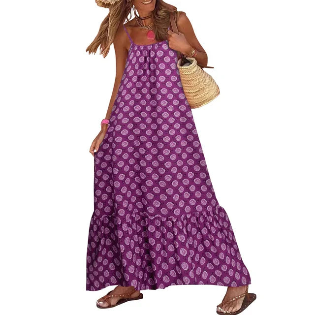 Zomerjurk Bloemenprint Spaghettibandjes Vrouwelijk Model