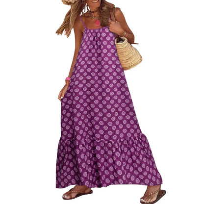 Zomerjurk Bloemenprint Spaghettibandjes Vrouwelijk Model