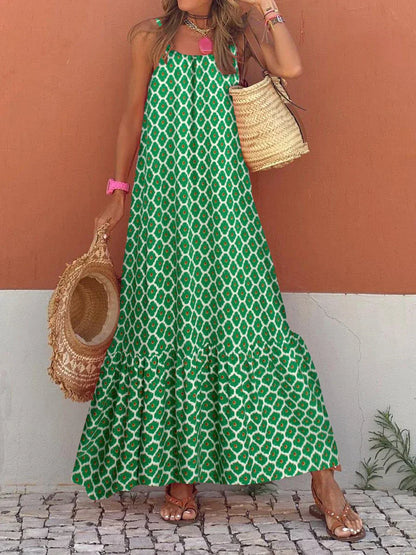 Zomerjurk Bloemenprint Spaghettibandjes Vrouwelijk Model