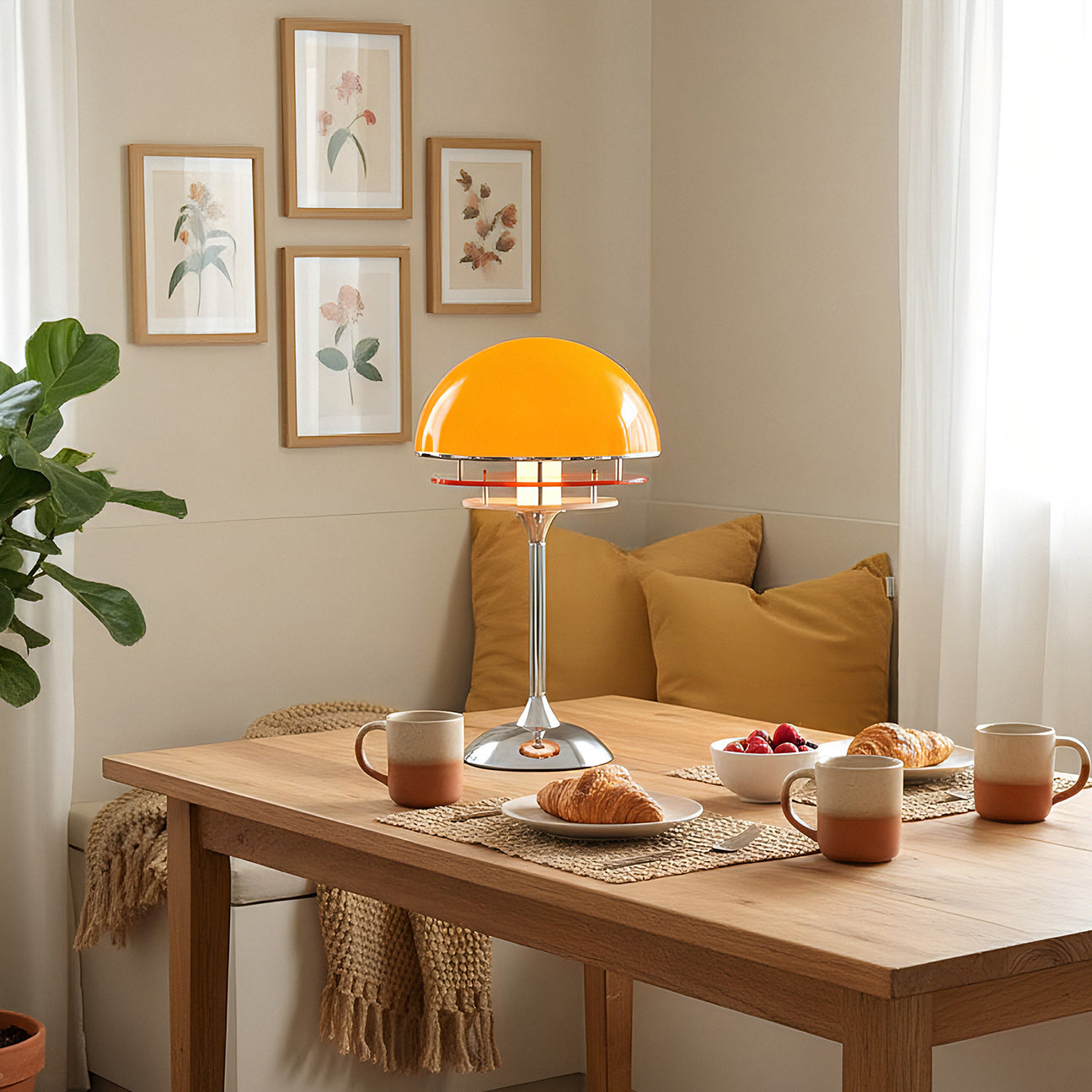 Bauhaus Tafellamp met Acryldiscs Oranje of Wit