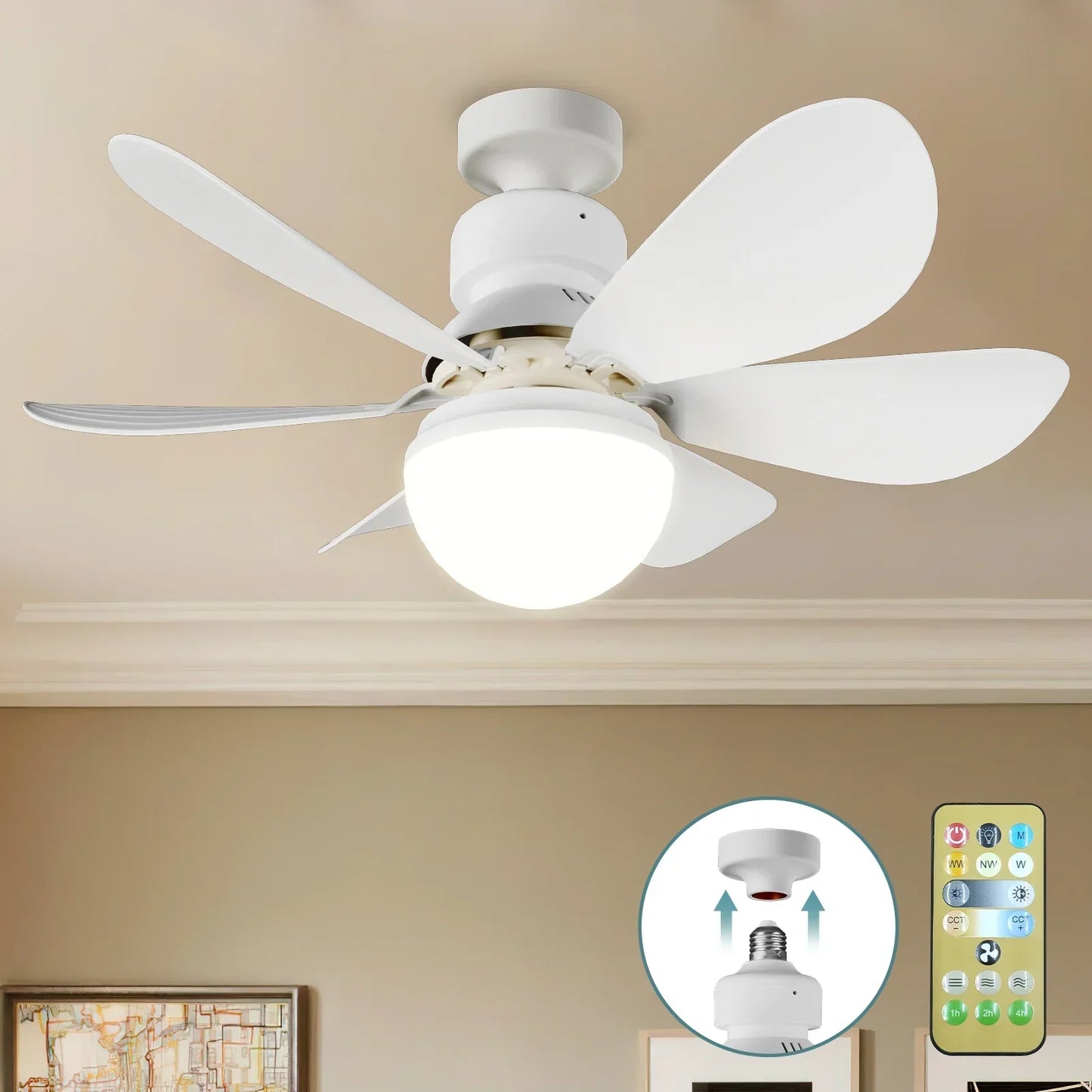 Plafondventilator met Verlichting – Verstelbare Windsnelheid & LED – 3 Snelheden – Afstandsbediening – Geruisloze Motor – Modern Design