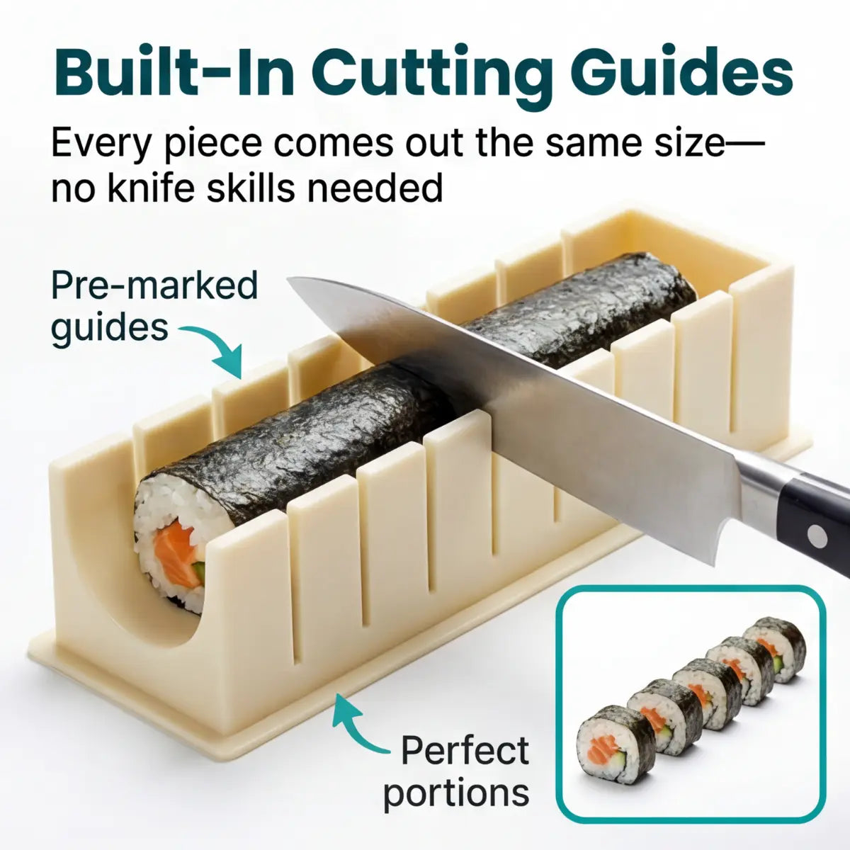 Sushi Vormset met Snijgeleiders – Perfecte Rechthoekige Maki Zonder Roltechniek