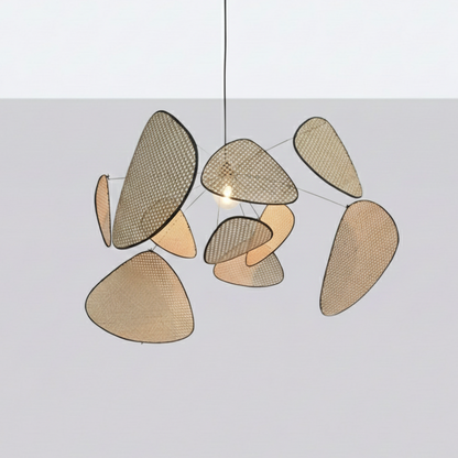 Hanglamp Rotan Handgeweven Zwart Naturel E27 Woonkamer Eetkamer Boho Scandinavisch