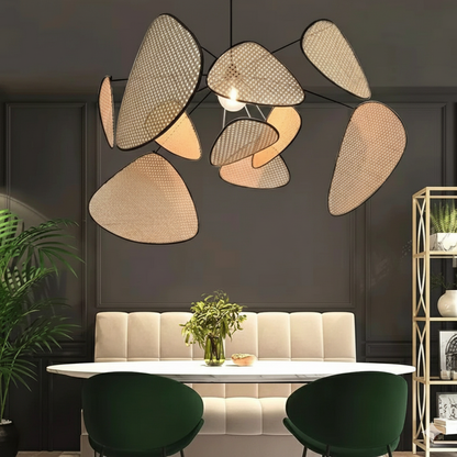 Hanglamp Rotan Handgeweven Zwart Naturel E27 Woonkamer Eetkamer Boho Scandinavisch