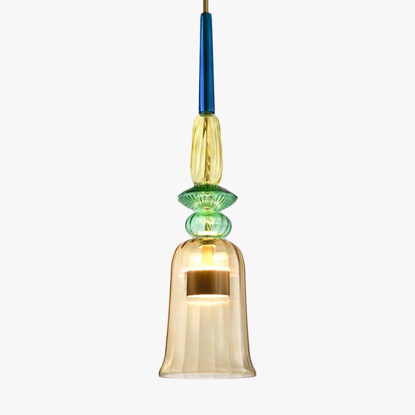 LED Design Hanglamp met Gekleurd Glas – Moderne Energiezuinige Verlichting