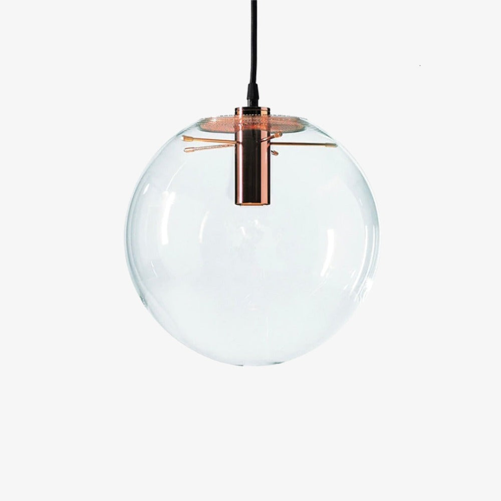 Moderne Glazen Bol Hanglamp Transparant Met Zwarte Of Rose Gold Fitting Minimalistische Design Plafondlamp Voor Woonkamer Eettafel Keuken