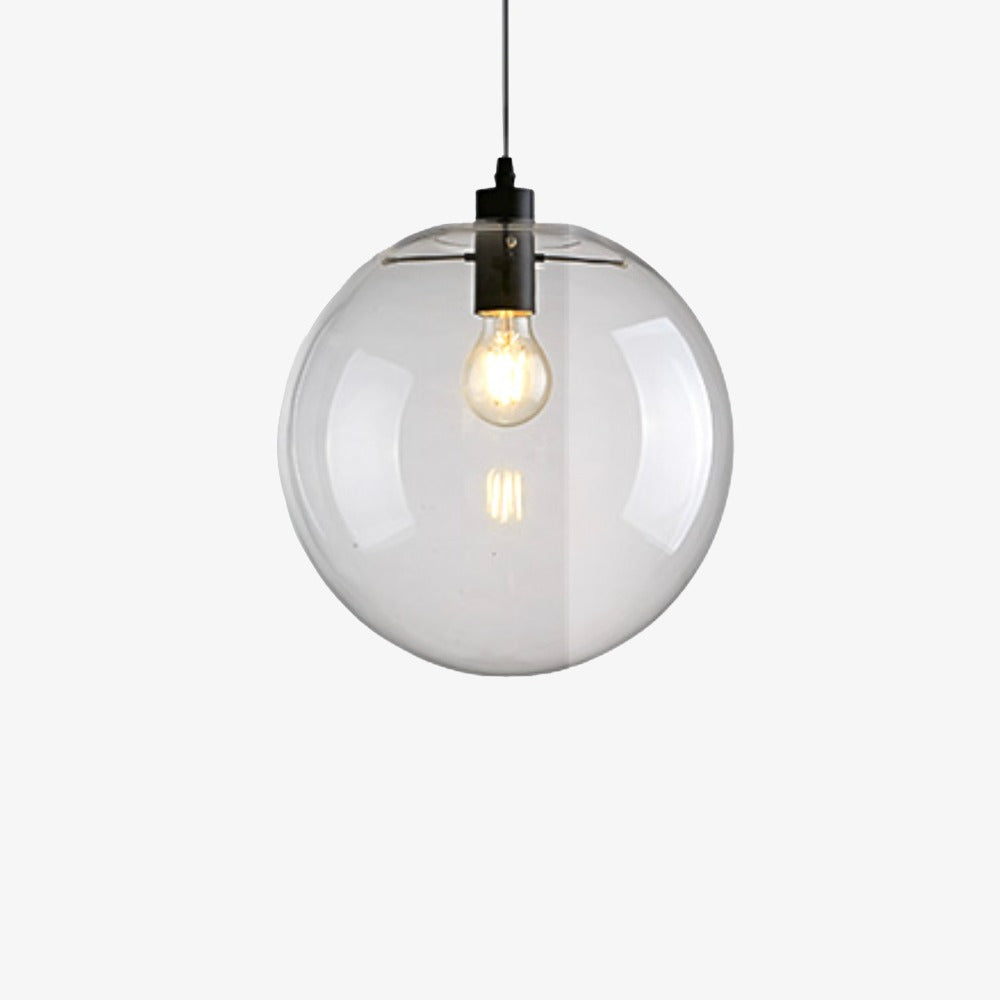 Moderne Glazen Bol Hanglamp Transparant Met Zwarte Of Rose Gold Fitting Minimalistische Design Plafondlamp Voor Woonkamer Eettafel Keuken