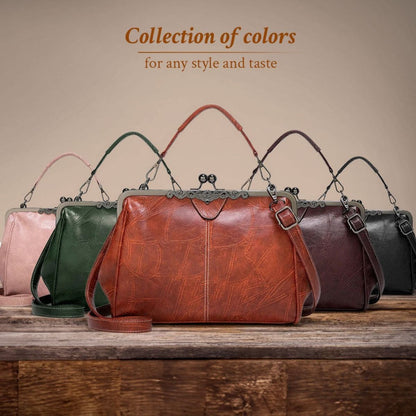 Vintage Handtas met Kliksluiting Retro Clutch Dames Avondtas Feesttas Schoudertas Elegant Design Bruin Zwart