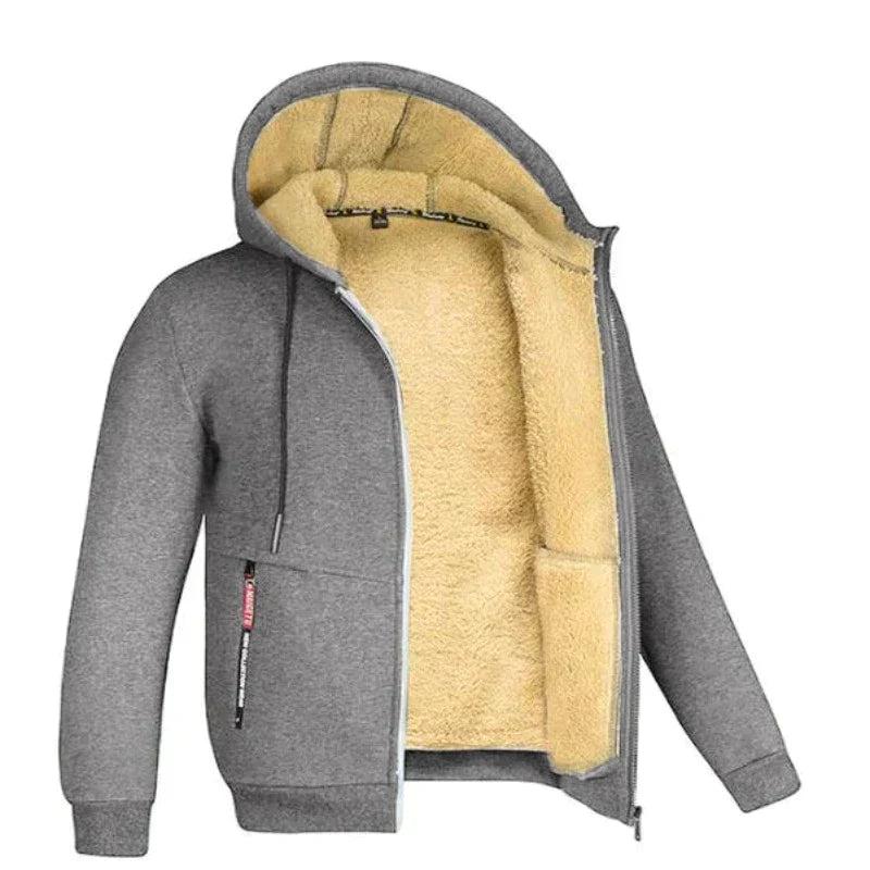 Herensweater met Capuchon en Bontvoering Warm en Comfortabel