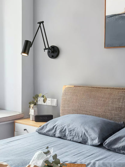 Verstelbare Wandlamp Zwenkarm Industrieel IJzer Modern Design E26/E27 Fitting Muurbediening Leeslamp Slaapkamer