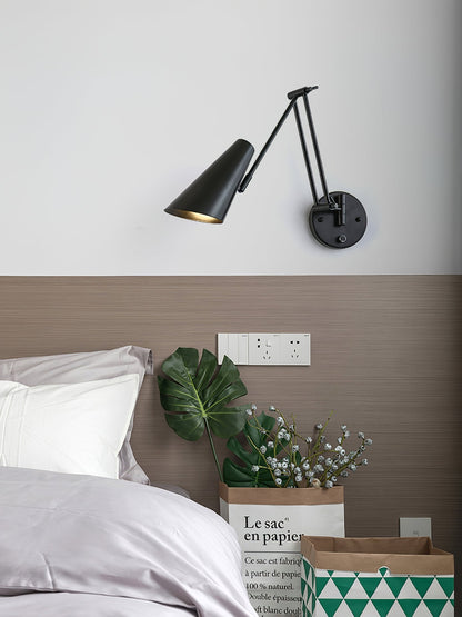 Verstelbare Wandlamp Zwenkarm Industrieel IJzer Modern Design E26/E27 Fitting Muurbediening Leeslamp Slaapkamer