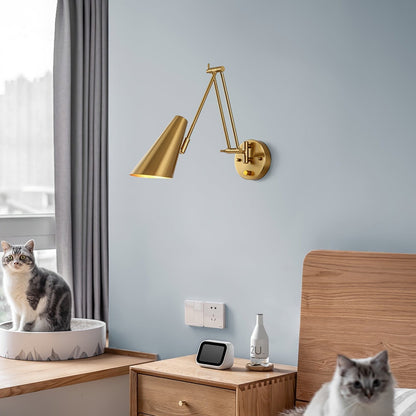Verstelbare Wandlamp Zwenkarm Industrieel IJzer Modern Design E26/E27 Fitting Muurbediening Leeslamp Slaapkamer