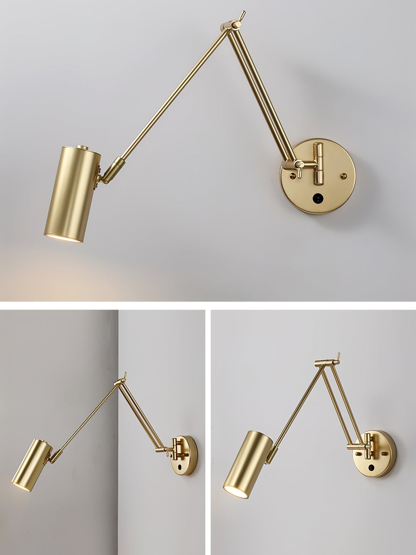 Verstelbare Wandlamp Zwenkarm Industrieel IJzer Modern Design E26/E27 Fitting Muurbediening Leeslamp Slaapkamer
