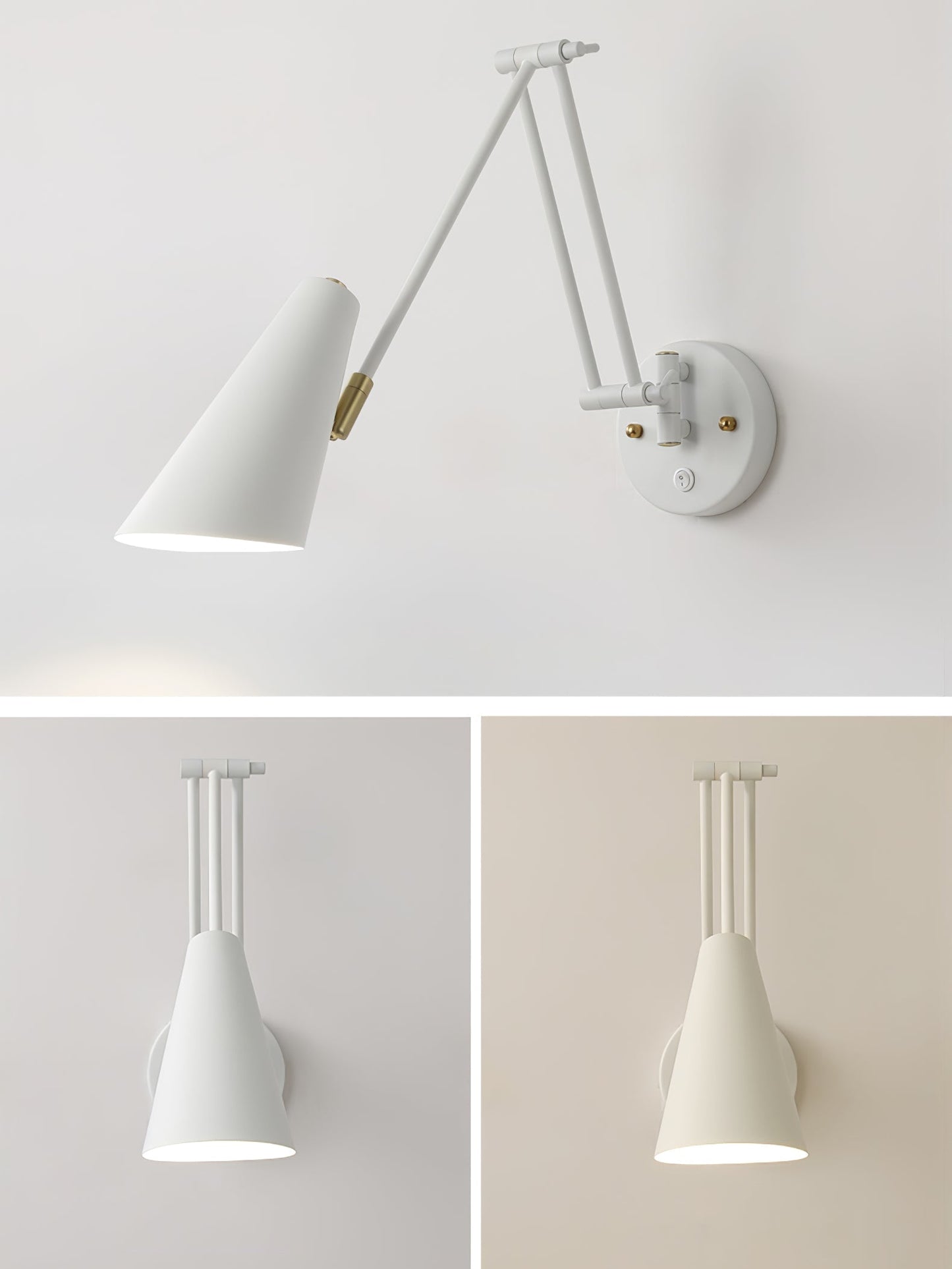 Verstelbare Wandlamp Zwenkarm Industrieel IJzer Modern Design E26/E27 Fitting Muurbediening Leeslamp Slaapkamer