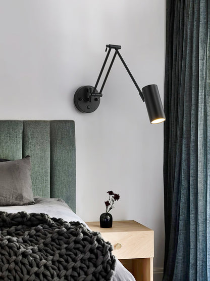Verstelbare Wandlamp Zwenkarm Industrieel IJzer Modern Design E26/E27 Fitting Muurbediening Leeslamp Slaapkamer