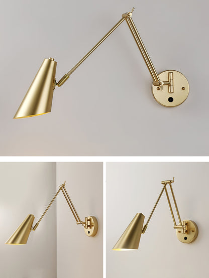 Verstelbare Wandlamp Zwenkarm Industrieel IJzer Modern Design E26/E27 Fitting Muurbediening Leeslamp Slaapkamer