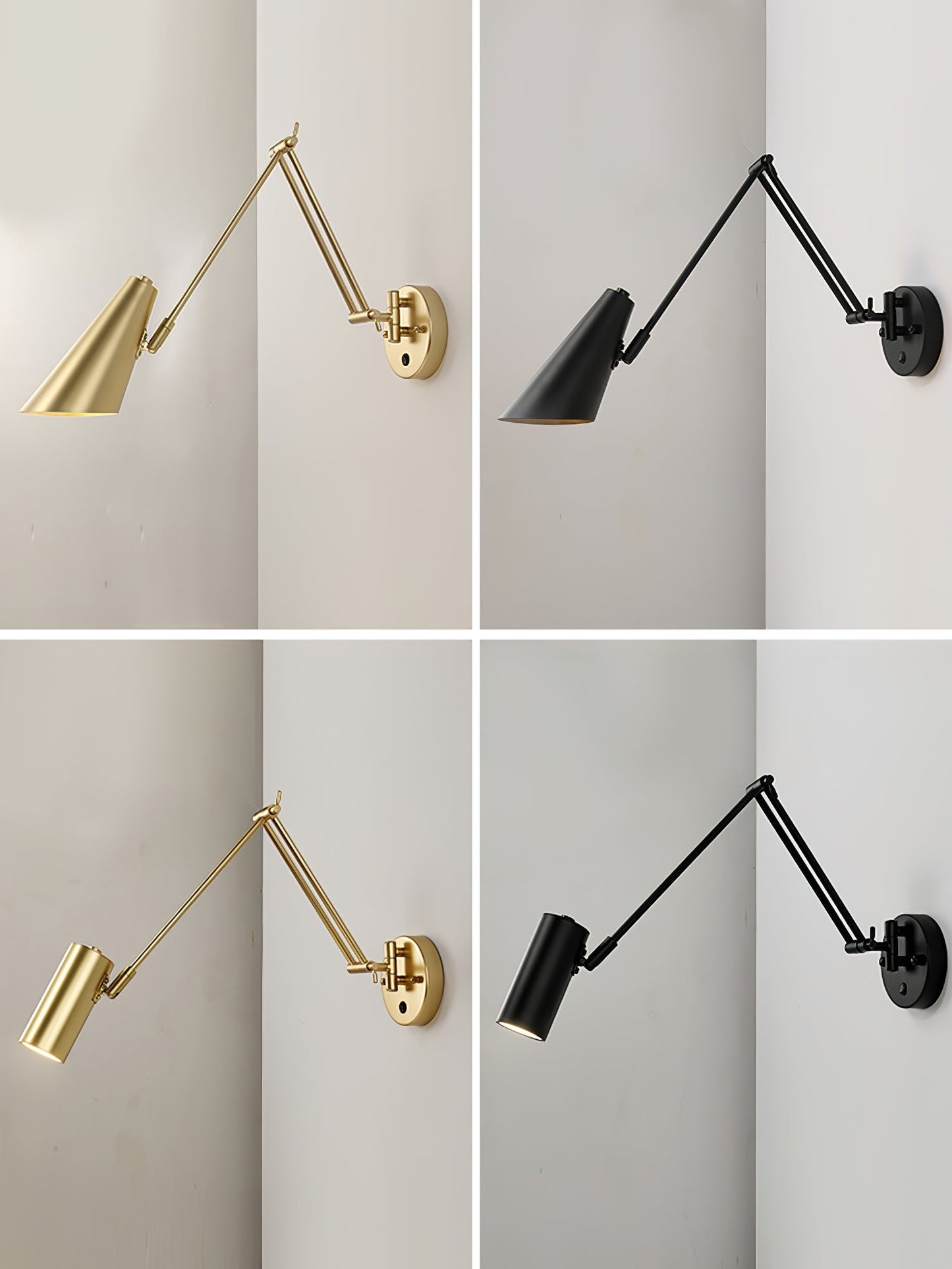 Verstelbare Wandlamp Zwenkarm Industrieel IJzer Modern Design E26/E27 Fitting Muurbediening Leeslamp Slaapkamer
