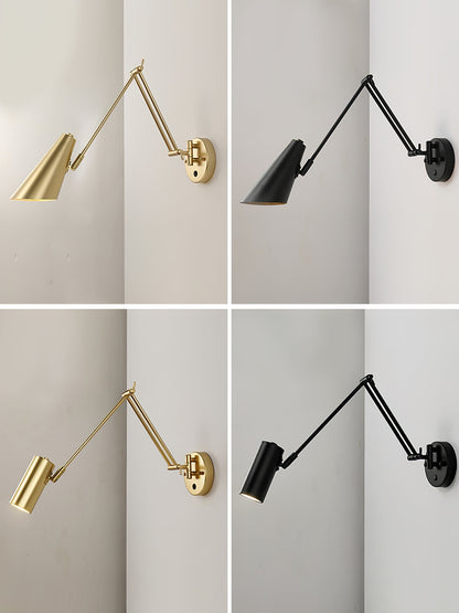 Verstelbare Wandlamp Zwenkarm Industrieel IJzer Modern Design E26/E27 Fitting Muurbediening Leeslamp Slaapkamer