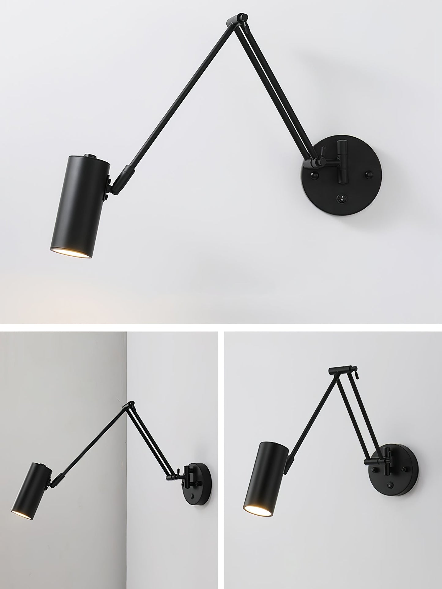 Verstelbare Wandlamp Zwenkarm Industrieel IJzer Modern Design E26/E27 Fitting Muurbediening Leeslamp Slaapkamer