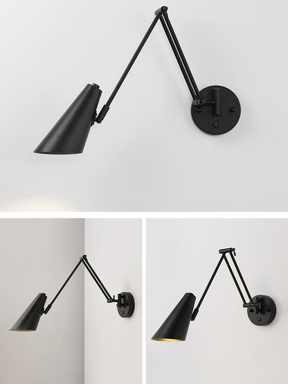 Verstelbare Wandlamp Zwenkarm Industrieel IJzer Modern Design E26/E27 Fitting Muurbediening Leeslamp Slaapkamer