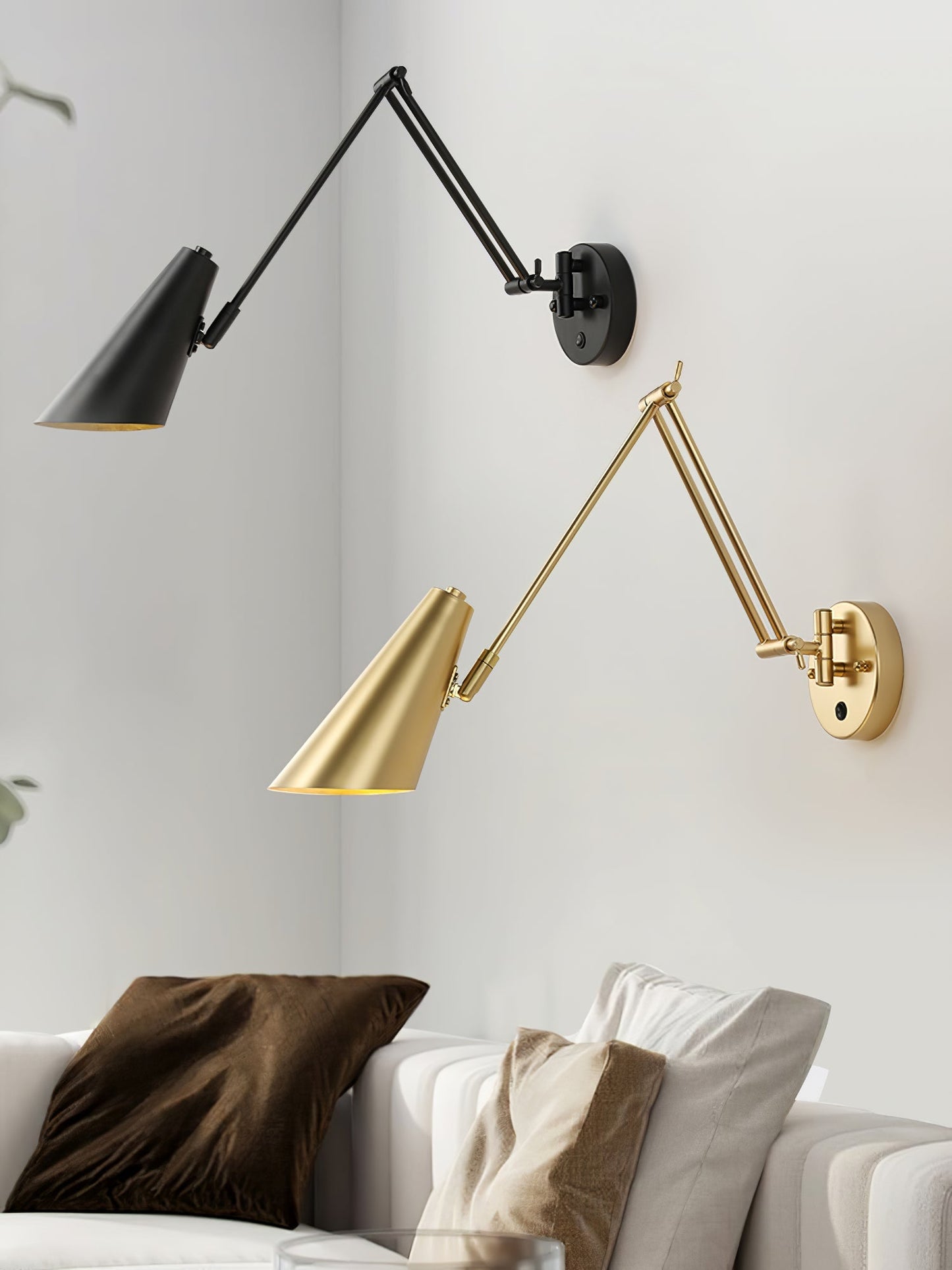 Verstelbare Wandlamp Zwenkarm Industrieel IJzer Modern Design E26/E27 Fitting Muurbediening Leeslamp Slaapkamer
