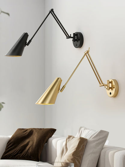 Verstelbare Wandlamp Zwenkarm Industrieel IJzer Modern Design E26/E27 Fitting Muurbediening Leeslamp Slaapkamer