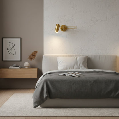 Verstelbare Wandlamp met Zwenkarm – Industrieel Metaal IJzer – 180° Draaibaar – Leeslamp Slaapkamer Nachtkastje