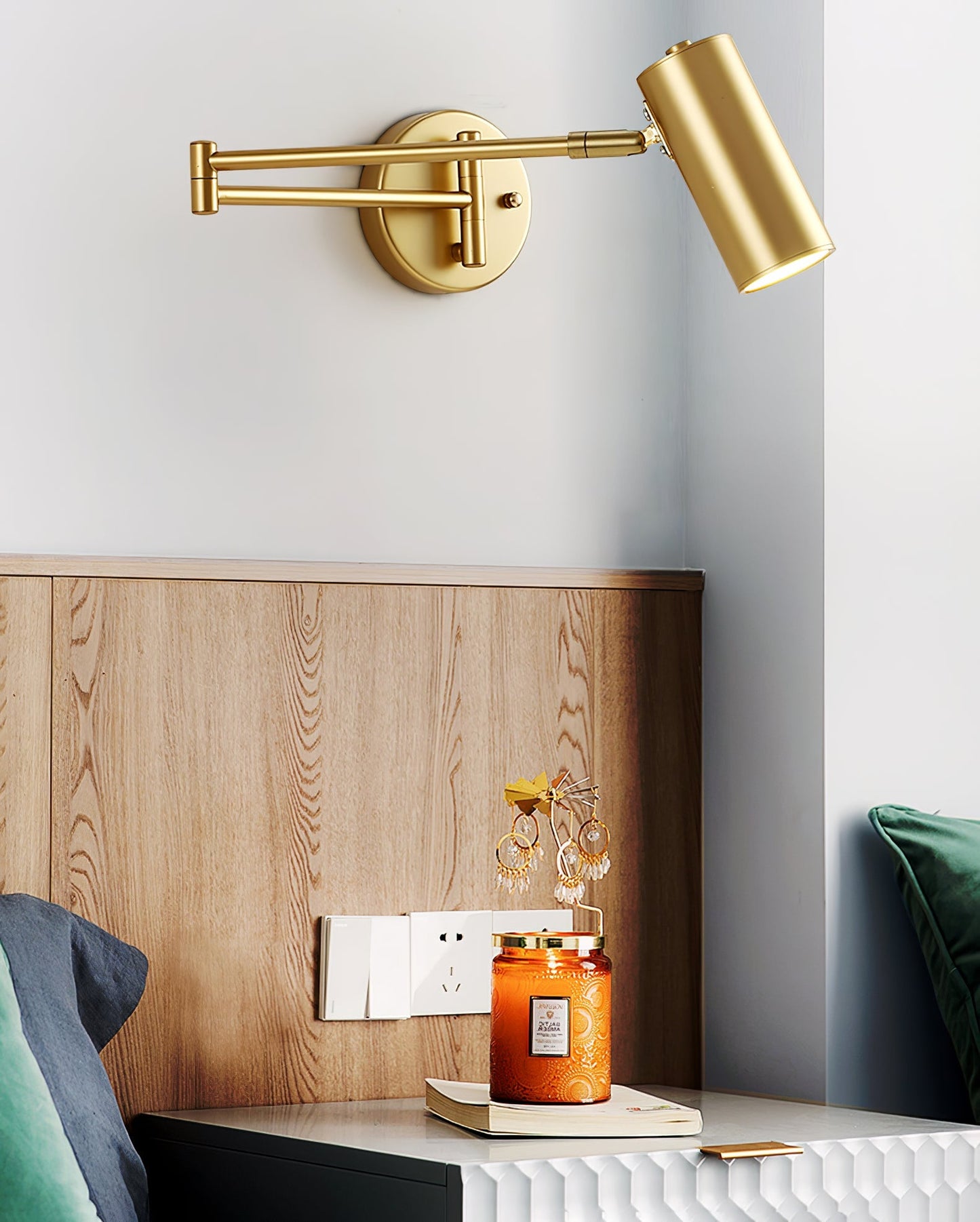 Verstelbare Wandlamp met Zwenkarm – Industrieel Metaal IJzer – 180° Draaibaar – Leeslamp Slaapkamer Nachtkastje