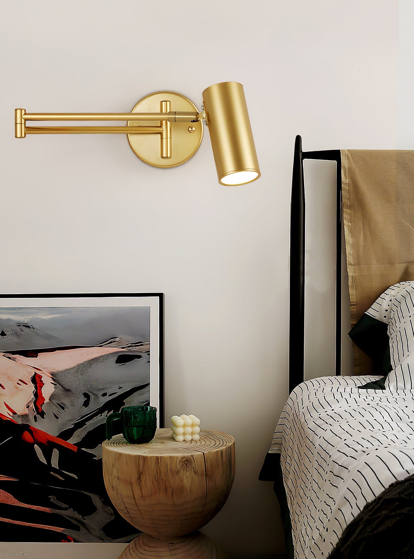 Verstelbare Wandlamp met Zwenkarm – Industrieel Metaal IJzer – 180° Draaibaar – Leeslamp Slaapkamer Nachtkastje