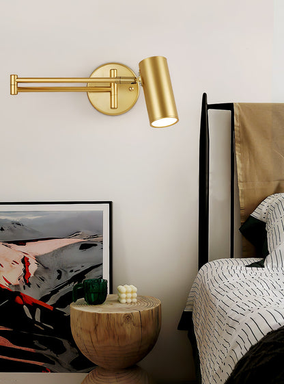 Verstelbare Wandlamp met Zwenkarm – Industrieel Metaal IJzer – 180° Draaibaar – Leeslamp Slaapkamer Nachtkastje