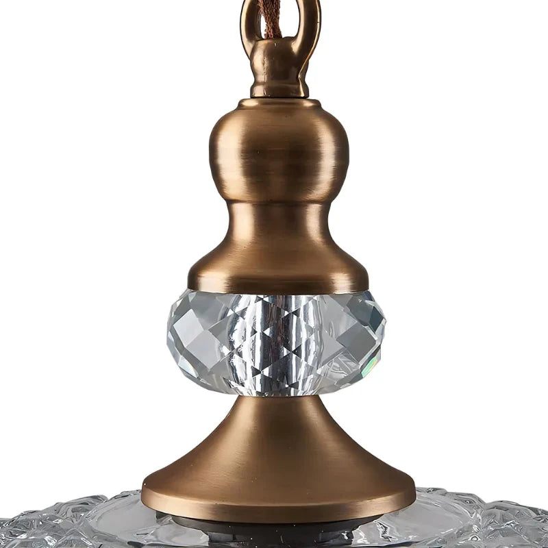 Vintage Hanglamp Glas Messing Bloemmotief Groen Zwart