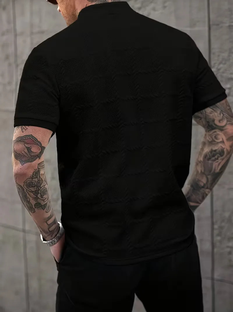 T-shirt met korte mouwen en opstaande kraag