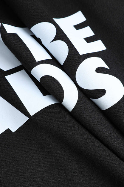 Zwart T-Shirt Korte Mouwen Grappige Tekst Wees Niet Jalours
