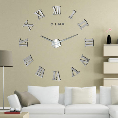 Wandklok Romeinse Cijfers Spiegelafwerking Geometrisch Ontwerp 50-120cm