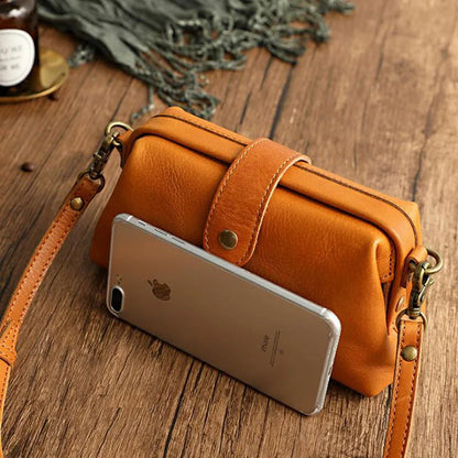 Crossbody Schoudertas Leer 22x12x6 cm Handgemaakt Damestas voor Dagelijks Gebruik Elegante Compacte Tas