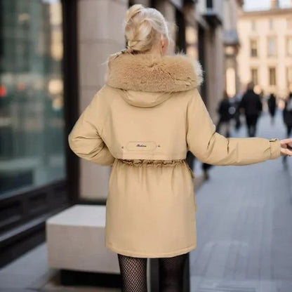 Donswitte Winterjas voor Vrouw Warm en Waterdicht