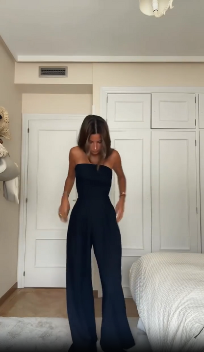Jumpsuit Zonder Bandjes Elegante Avondkleding