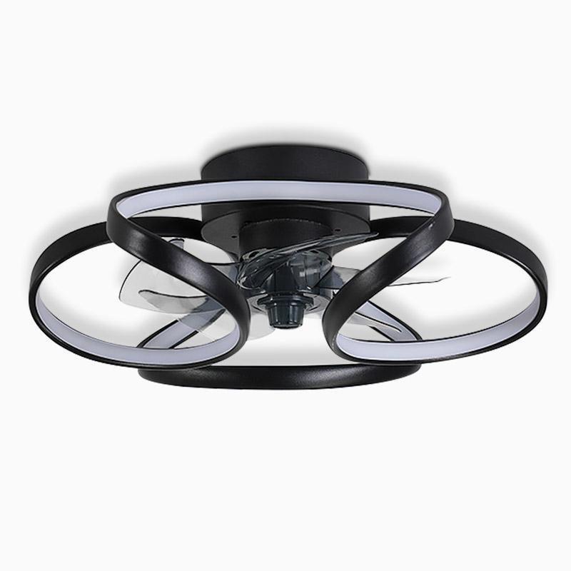 Moderne Bloem Plafondventilator Met LED Verlichting En Afstandsbediening 3000K–6000K Dimbaar In Goud Wit Of Zwart