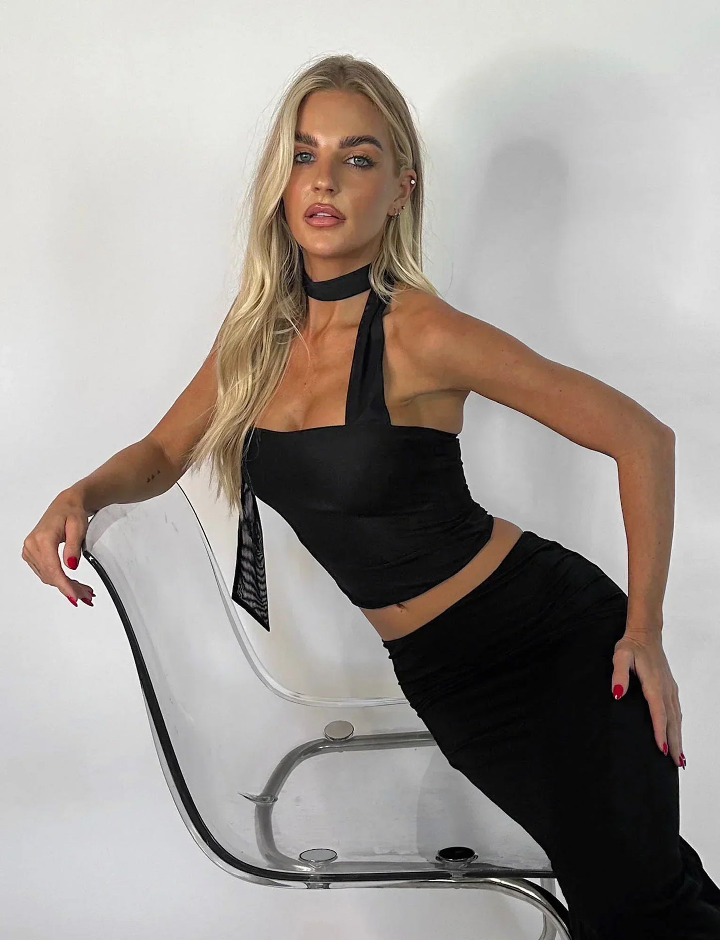 Mouwloze Blouse Vrouw Zomerse Top met Nekband