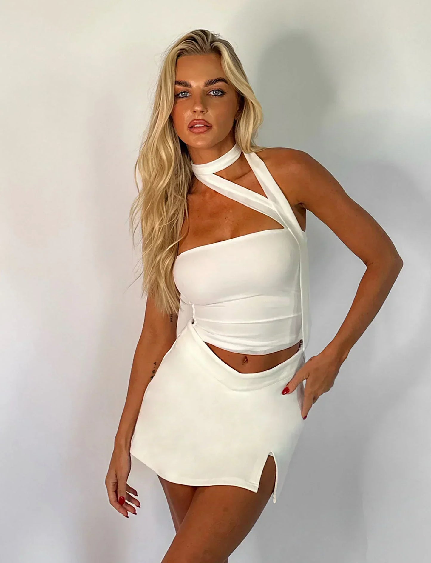 Mouwloze Blouse Vrouw Zomerse Top met Nekband