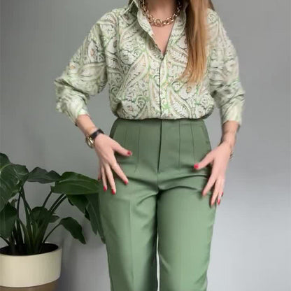 Dames Broekpak Met Print - Elegant en Comfortabel Werkpak