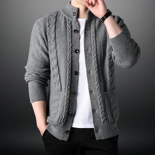Gebreid Vest voor Mannen Modern Design Toby → Gebreid Vest Mannen Modern Warm Vestje - StudioMarella