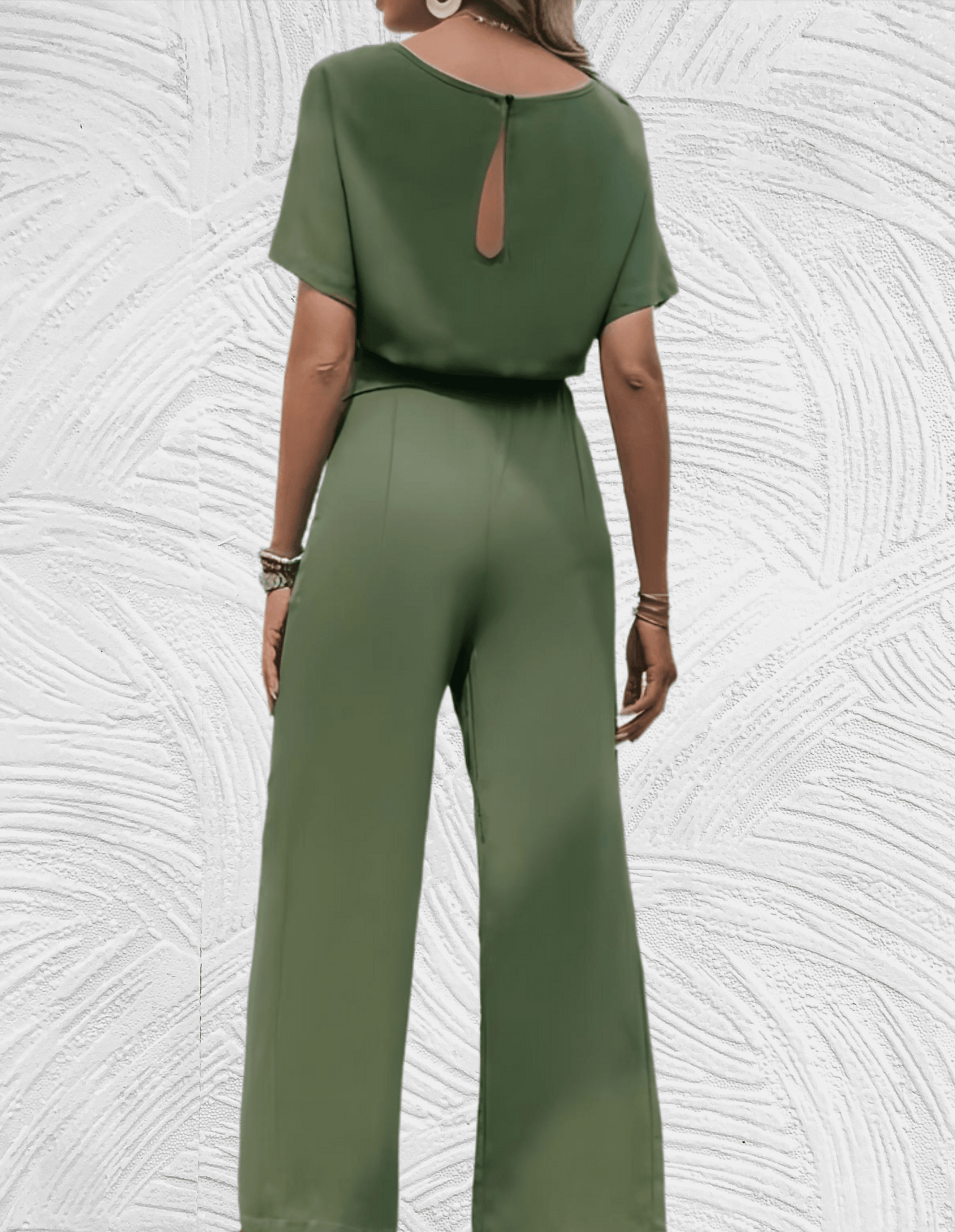 Jumpsuit Wijd Met Strikbandjes en Wijde Mouwen