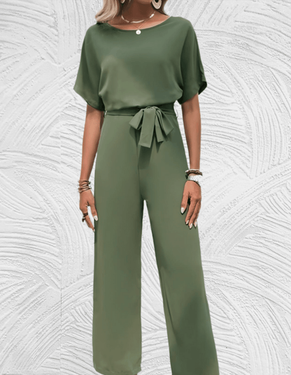 Jumpsuit Wijd Met Strikbandjes en Wijde Mouwen