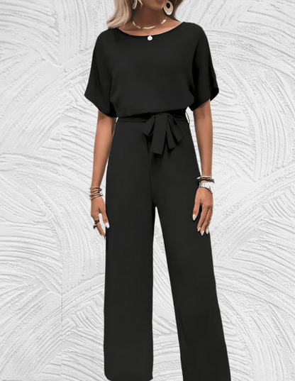 Jumpsuit Wijd Met Strikbandjes en Wijde Mouwen