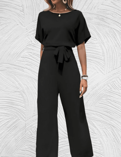 Jumpsuit Wijd Met Strikbandjes en Wijde Mouwen