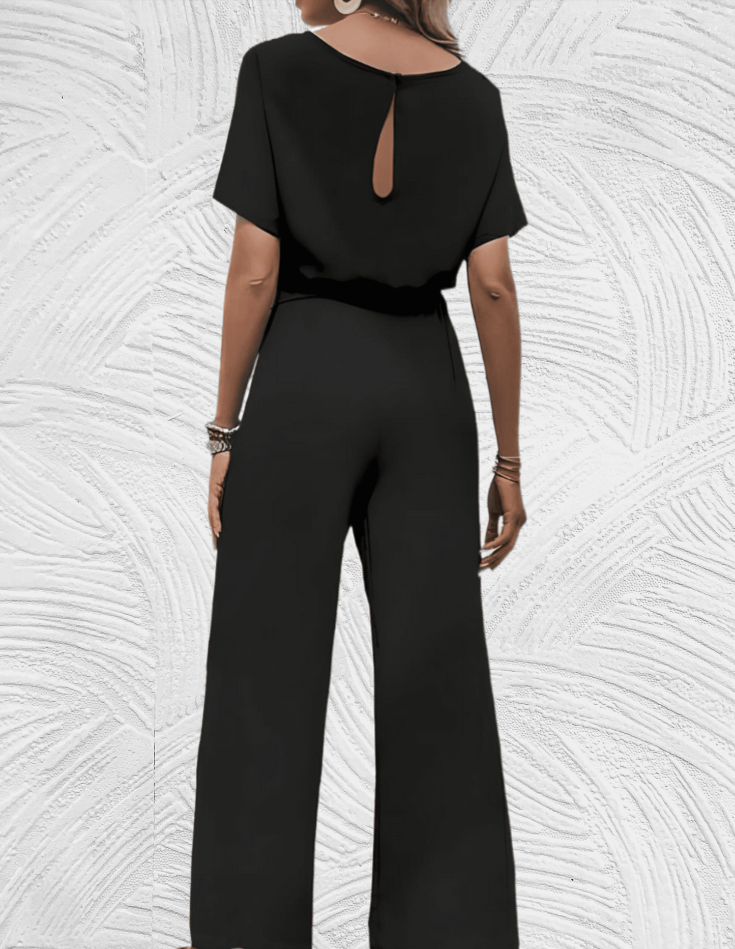 Jumpsuit Wijd Met Strikbandjes en Wijde Mouwen