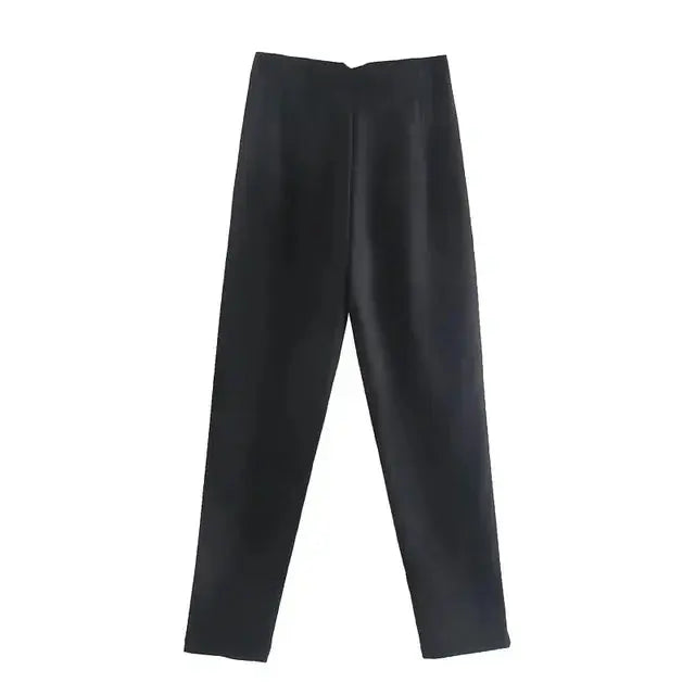 Hoge Taille Plissé Broek voor Vrouw → Hoge Taille Broek Plissé Dames Comfortabel