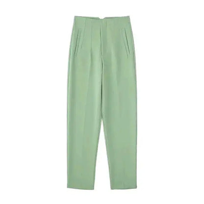 Hoge Taille Plissé Broek voor Vrouw → Hoge Taille Broek Plissé Dames Comfortabel