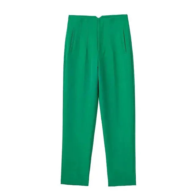 Hoge Taille Plissé Broek voor Vrouw → Hoge Taille Broek Plissé Dames Comfortabel